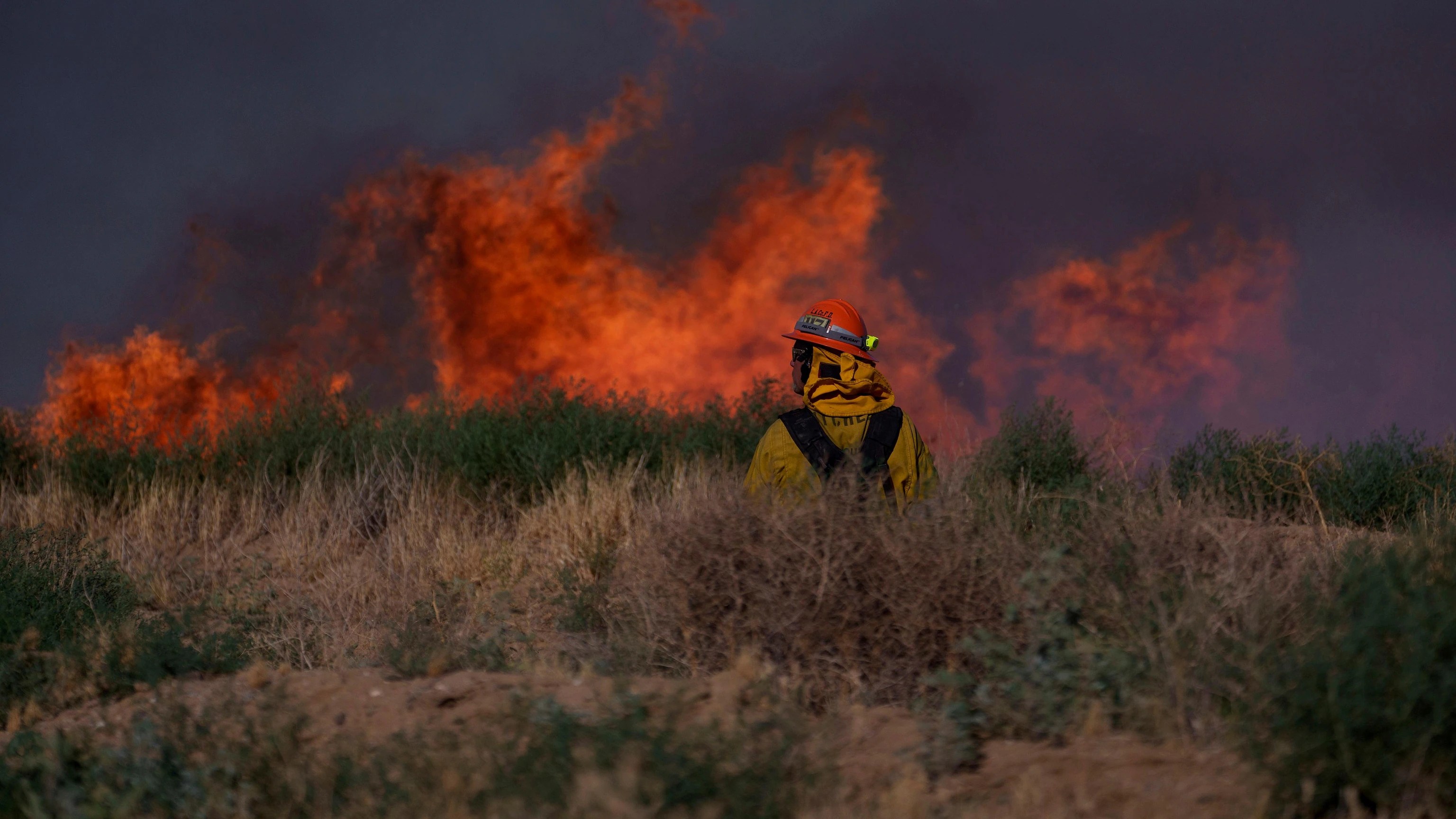 Strong winds, steep terrain hamper crews battling Los Angeles area’s first major fire of the year