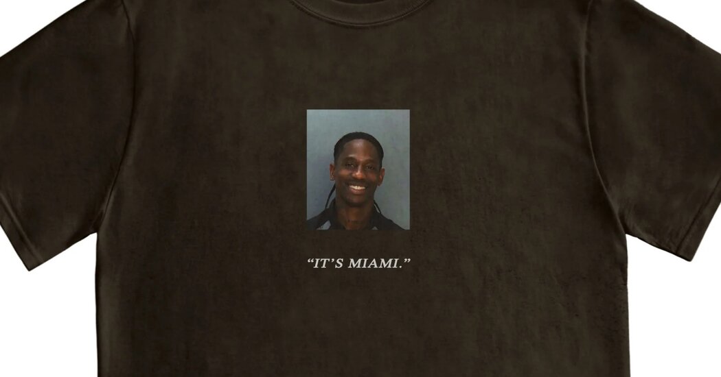 Travis Scott Wasted No Time Putting His Mug Shot on a T-Shirt