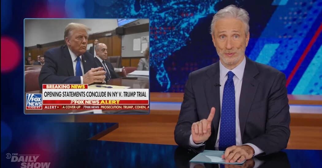 Jon Stewart Slams How the News Media Is Covering Trump’s Trial