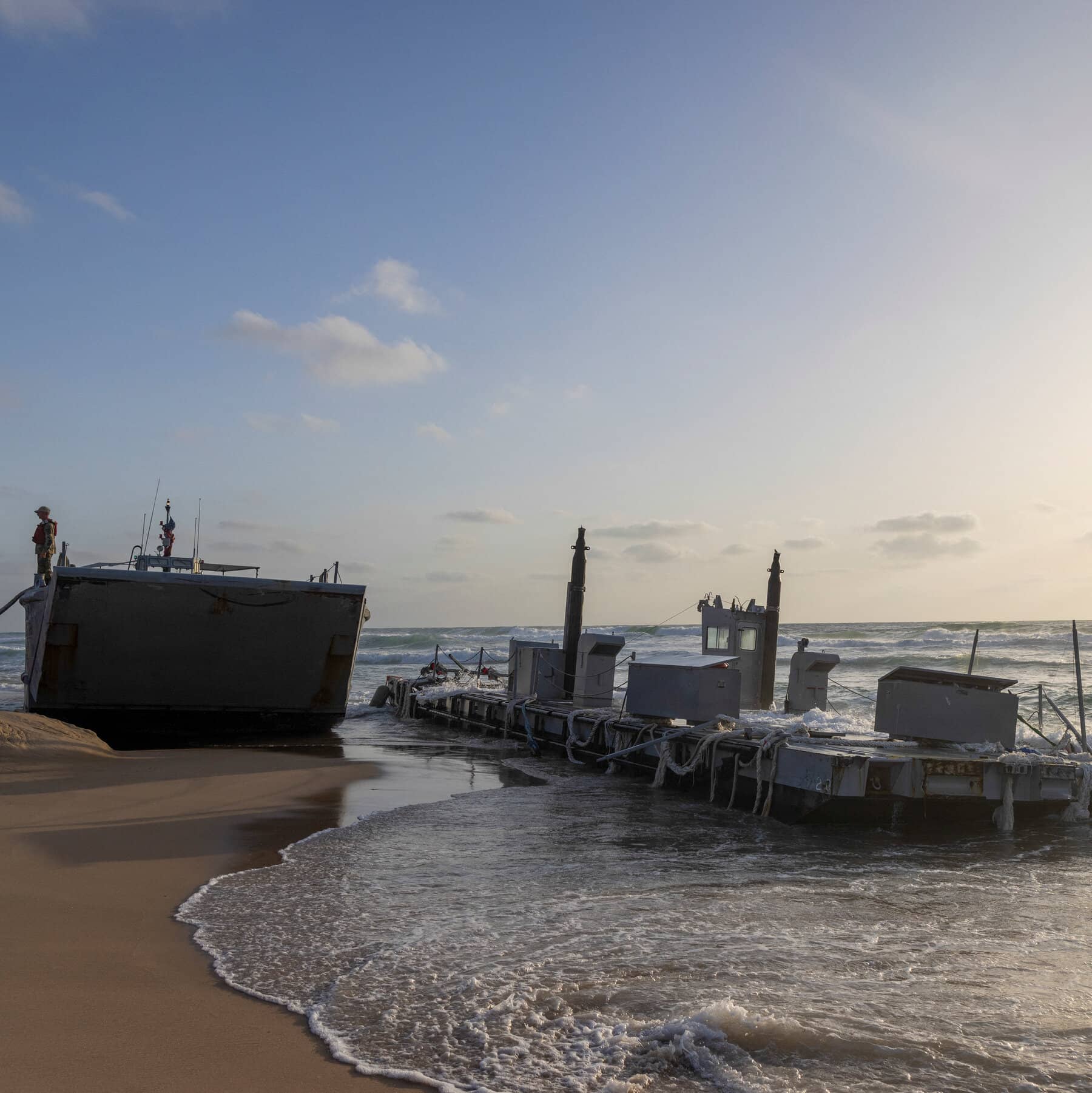 U.S. Pier for Gaza Aid Damaged by Rough Seas