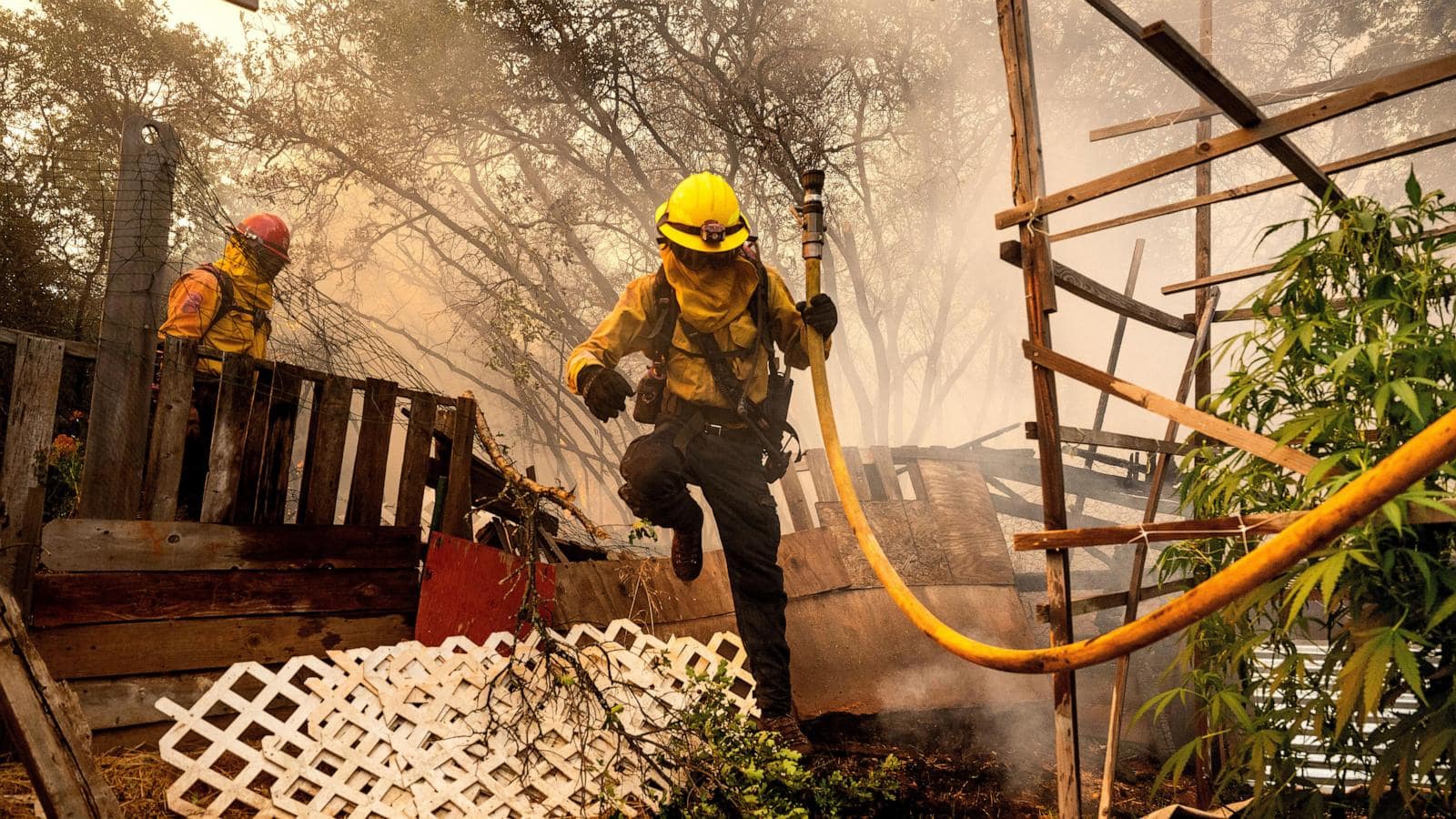 Wildfire sparked by a burning car triples in size in a day. A 42-year-old man is arrested