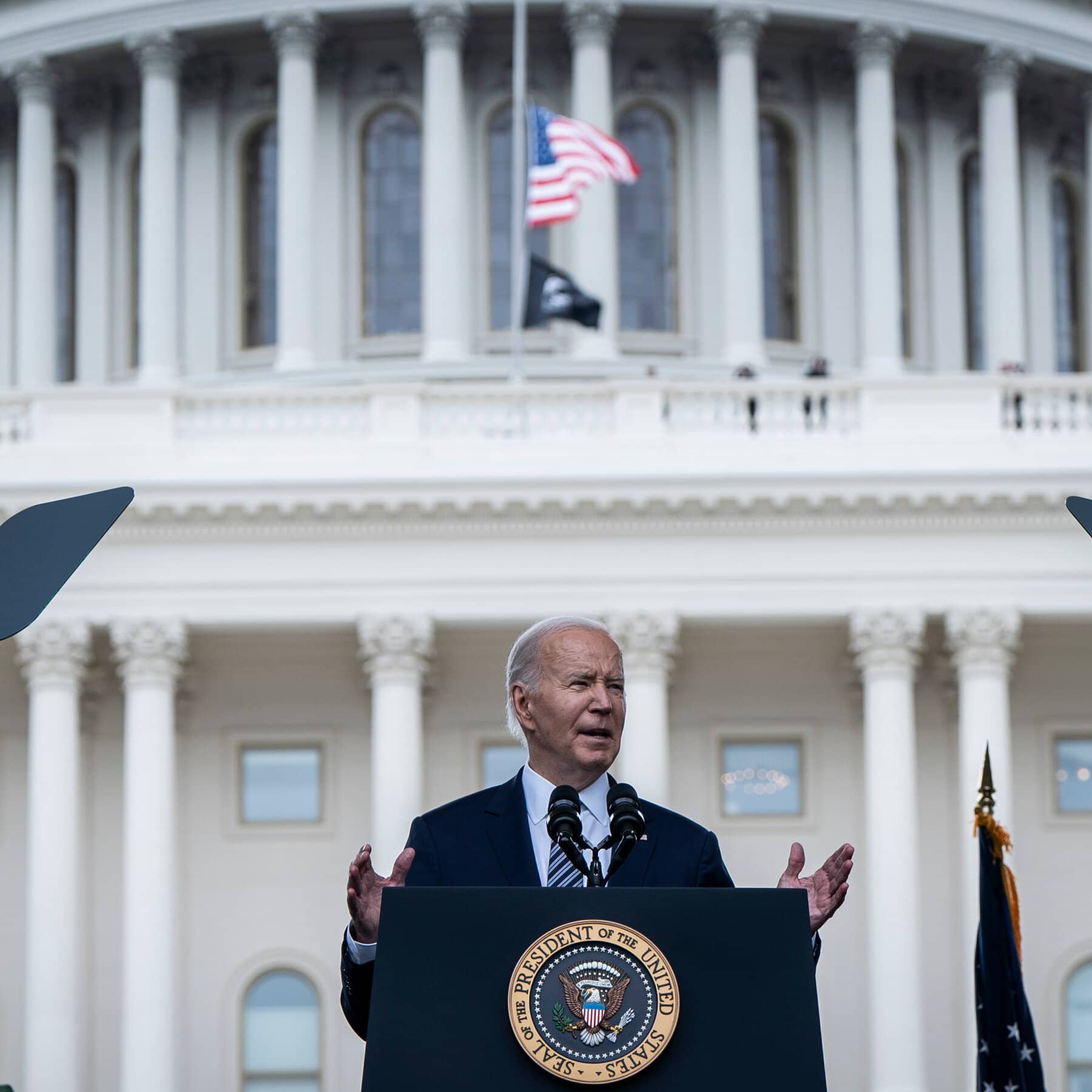 Biden Mourns Fallen Officers at Memorial and Praises Police for Reducing Crime