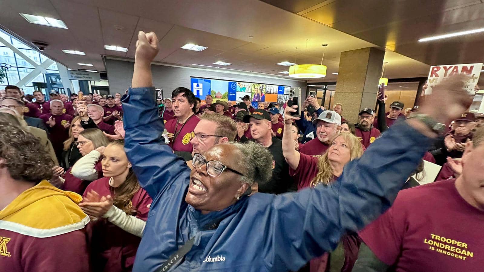 Supporters, opponents of Minnesota trooper charged with murder confront each other at courthouse